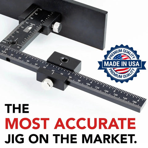 Cabinet Hardware Jig With Patent Pending True Calibration And Laser Engraved Rulers For Most Accurate Knob And Pull Placement