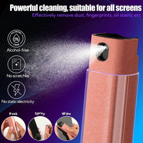 50 Pack 3 In 1 Screen Cleaner Spray And Wipe Cleaning Solution For Devices with misting spray feature