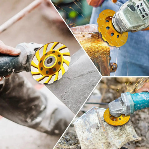 4 Inch Turbo Diamond Grinding Cup Wheel With 12 Segments For Concrete Tile Marble And Rock used on angle grinders