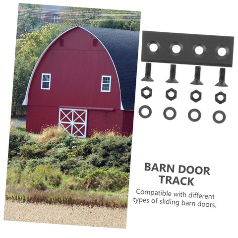 Sliding Barn Door Hardware Track Connector Kit For Easy No Fuss Installation With Heavy Duty Track Connector And Flat Mending Plate