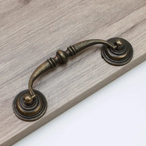 Antique Bronze Drop Swing Cabinet Pull on wood, part of 4 Pack 4.09 Inch Bail Drawer Handles Zinc Alloy Rustproof for Cabinets