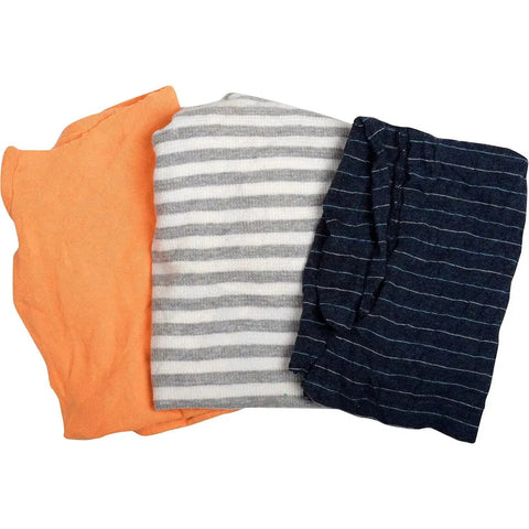 10 Lb Box Of Recycled Cut Rags Mixed Colors For Polishing Finishing Dusting And Cleaning Jobs Made From Assorted Knits In Various Types And Sizes