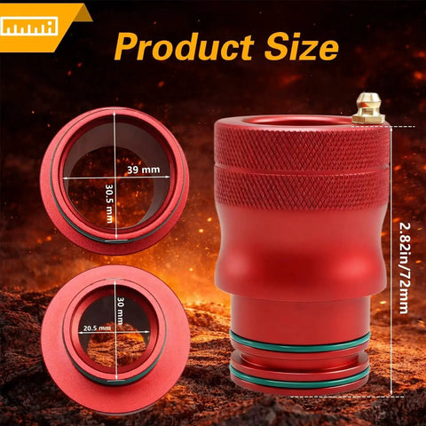 30mm 39mm Wheel Bearing Grease Tool showing product dimensions and anodized finish