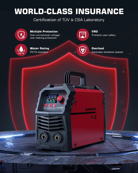 Dual Arc And Lift TIG Welder With Synergic Control, 200A MMA Inverter Welder, 110V And 220V Portable Machine with LED display