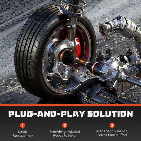 Front Right CV Axle Shaft Assembly Fits Camry 2.5L 2010-2011 Automatic Not Hybrid, shown installed on a vehicle wheel