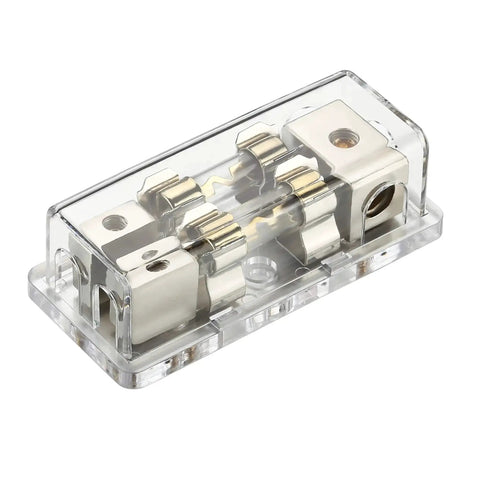 4 To 8 Gauge Car Audio Fuse Holder Fused Distribution Block Converts 4 Gauge In To Two 8 Gauge Out Includes Two 80 Amp Gold Plated Fuses