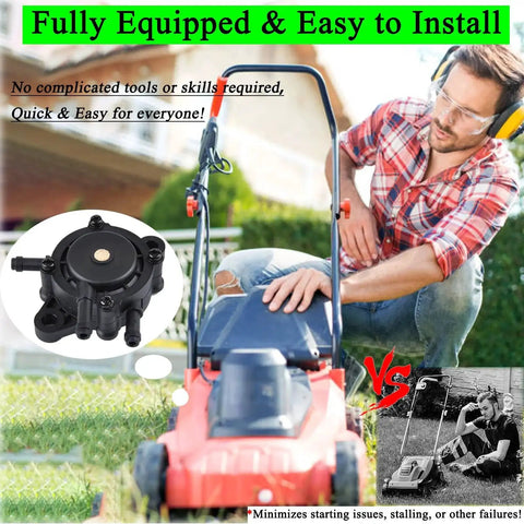 Universal Gas Vacuum Fuel Pump With Filter And Oil Hose for lawn mower installation demonstration