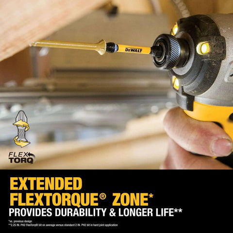 Impact Ready 40-Piece Screwdriver Bit Set With Storage Case For FlexTorq Impact Drivers See Through Lid Patented Bit Bar For Easy Bit Removal Grab-And-Go Handy Case Dewalt displayed in impact driver.