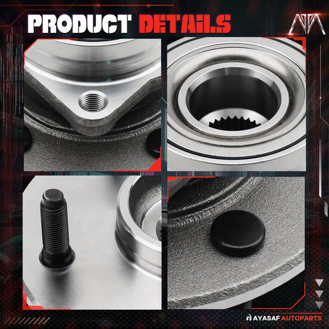 Close-up of Beefy Front Wheel Hub and Bearing Assembly for Dodge Ram 1500 2000 2001 showing details of bolt and raceway.