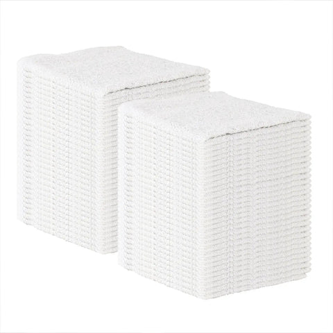 Heavy Duty 100 Percent Cotton Terry Cloth Rags Bulk Pack Of 7500, Absorbent Cleaning Towels, White, 14 by 17 Inches, Stacked View