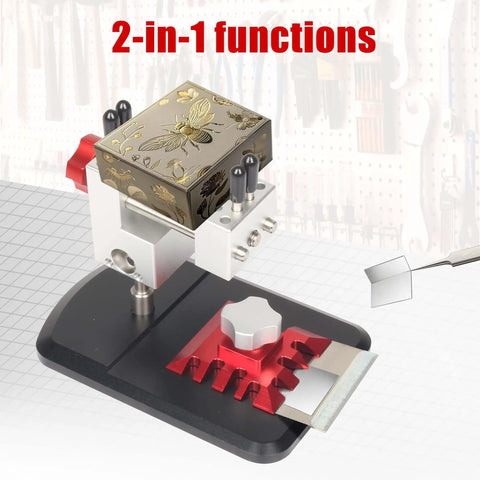 Universal Tabletop Vise Clamp For Hobbyists, Mini Workbench Vise With 360 Degree Rotation And 90 Degree Tilt showcased on grid surface.