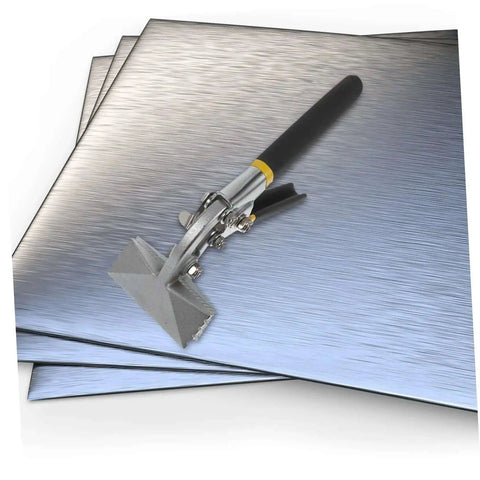Heavy Duty Hand Seamer Pliers For Metal Bending And Sheet Flattening in use on light steel sheets with tight clamp technology