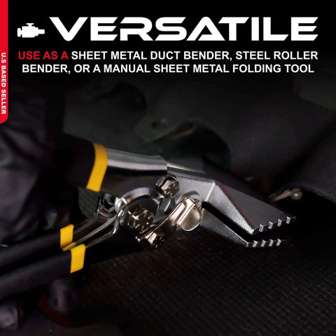 Hand Seamers Sheet Metal Tool 3 Inch Straight Bending Pliers in use on metal sheet.