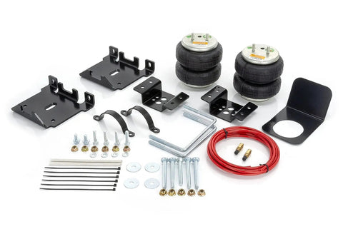 Torque rear airbag suspension kit with four 5000-lb air springs, mounting brackets, hoses, and installation hardware