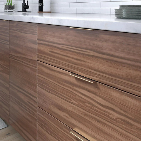 Lincoln Collection 5 1/16 Inch Center To Center Brushed Champagne Bronze Modern Cabinet And Drawer Edge Pull Handle