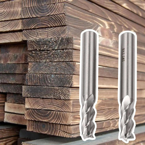 Workhorse HSS 4 Flute Milling End Mills Set With Straight Shank 7mm Cutter Dia 8mm Shank 63mm Overall Length 2 Pack For CNC