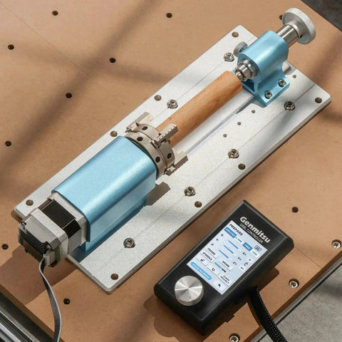 4th Axis Rotary Module Upgrade For 4040 And 3030 CNC Machines With Planetary Geared Stepper Motor, 4 Jaw Chuck, and Control Module