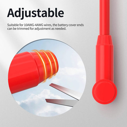 Silicone Battery Terminal Covers Kit 20 Pcs Insulated Protectors Fit 10 AWG To 4 AWG Wire Terminals for adjustable trimming