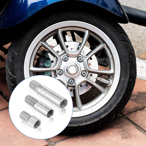 Amazon 12-pc valve stem extension kit, 19/27/39 mm, stainless steel & ABS, silver/black, for cars, motorcycles, trucks