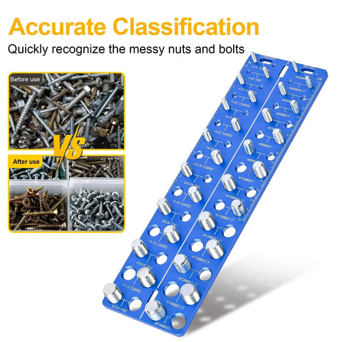 30 In 1 Nut And Bolt Thread Checker All In One Standard And Metric Thread Gauge Tool With 15 SAE And 15 Metric Sizes