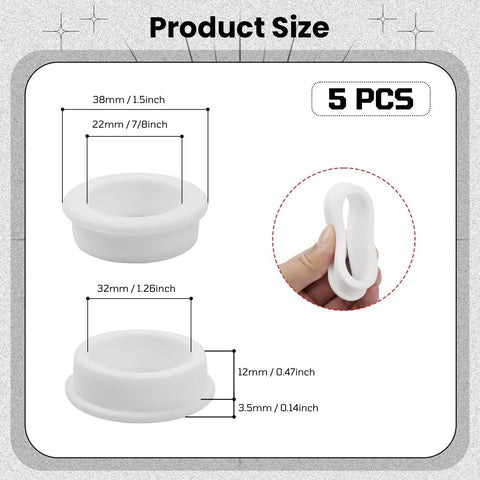 5 Pack White Silicone Top Hat Grommets For Automotive Firewall And Wiring Protection Drill Hole 32 Millimeter Inner Diameter