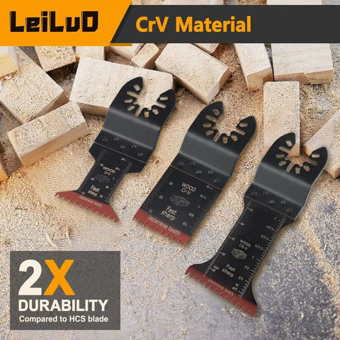 15 Piece Japanese Teeth Oscillating Saw Blades For Fast Wood Cutting Extra Long Multi Tool Blades Pro Grade CRV Alloy Steel