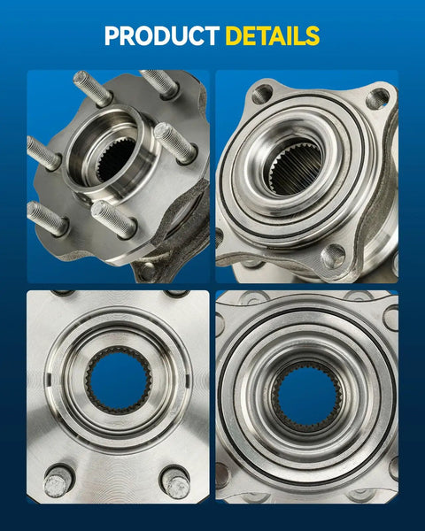 Close-up of Rear Wheel Hub Assembly For Nissan Pathfinder 2005 2012 And Armada 2005 2008 6 Lug Bearings showing metal details.