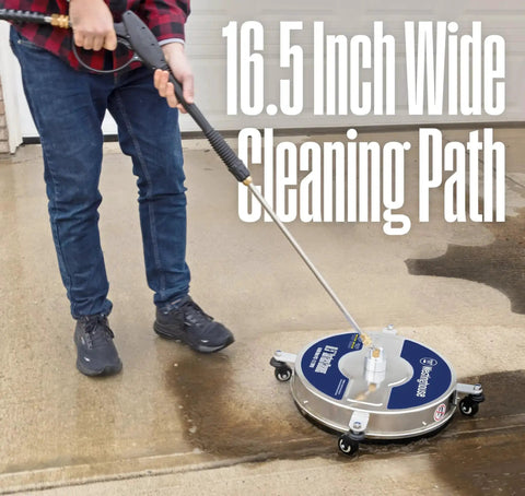 16.5 Inch Surface Cleaner Attachment For Pressure Washers Stainless Steel Up To 4400 PSI cleaning concrete surface