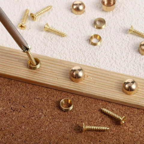 Premium Brass Decorative Screws With Caps And Thumb Tacks Set 15mm for mirrors, windows, doors, and furniture installation
