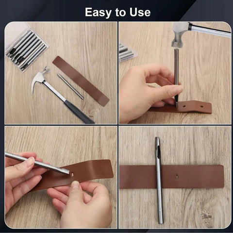 Usage of Eight Size Leather Oval Hole Punch Kit 2mm To 5mm Pro Grade Hollow Punch Tool Set For Watch Bands Belts