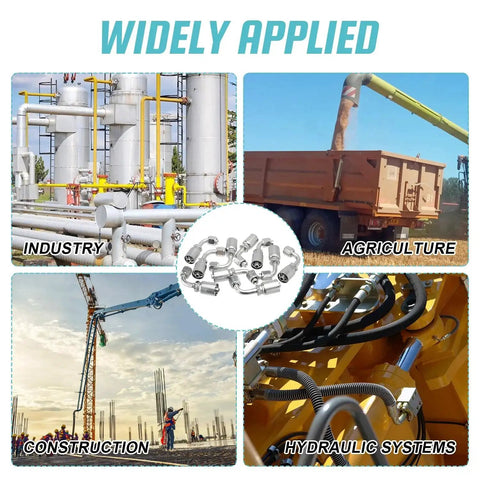 10 Piece 90 Degree Hydraulic Hose Fittings For Three Eighths Inch Hose To Three Eighths Inch JIC 37 Degree Female End Elbow Crimp Fittings Compatible With Weatherhead U-Series And Dayco Carbon Steel Construction Delivers Strength And Durability For Heavy used in industry, agriculture, construction, and hydraulic systems