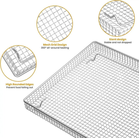 Replacement Air Fryer Tray For TOA 60 65 70 And Similar Sized Convection Toaster Ovens mesh wire rack detail