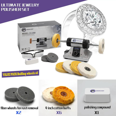 Jewelry Polisher And Buffing Machine With Adjustable Variable Speed Bench Grinder For Jewelry Making And Metal Finishing