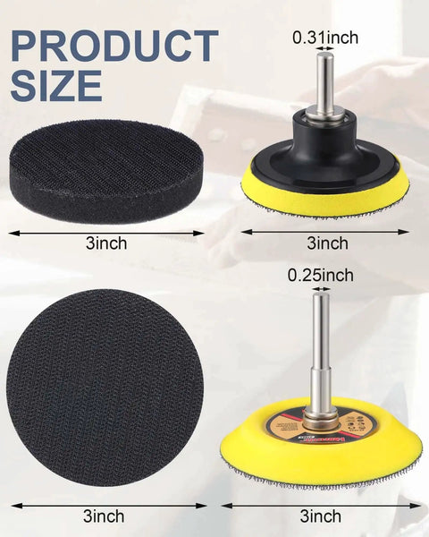 All In One 261 Piece 3 Inch Sanding Discs Kit With Wet Dry Sandpaper Sheets Grits 60 To 10000 Carbide Hook 3 inch backer plates