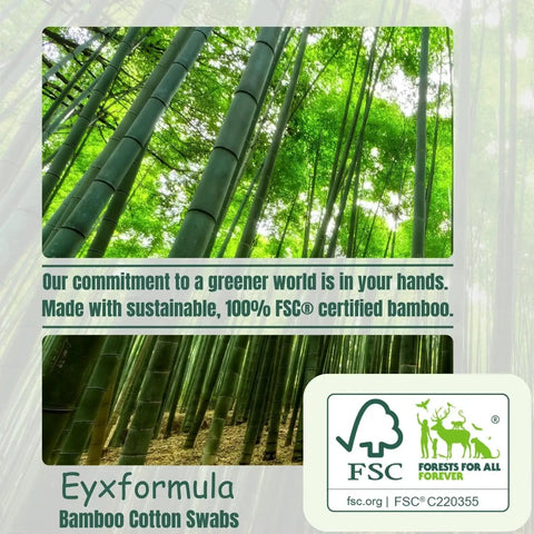 6 Inch FSC Bamboo Cotton Swabs with forest of sustainable bamboo, highlighting eco-friendly material for firearms and electronics.