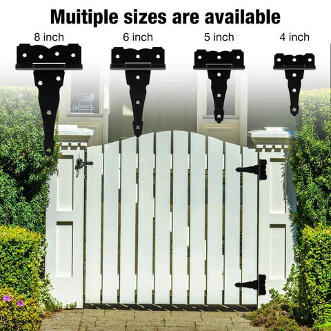 Heavy Duty 4 Inch T Strap Door Hinge 270 Degree Swing Matte Black Finish 10 Pack 2mm Thick on gate