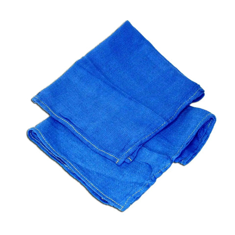 Blue Industrial Cloth Rags for Auto Mechanics and Janitorial Work, Heavy Duty, Low Lint, Durable, Reusable, Cotton Blend
