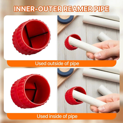 Pipe Deburring Tool Kit Six in One Adjustable Deburring Tool With Depth Gauge For One Quarter Inch To One Inch Tubing Inner And Outer Reamer in use
