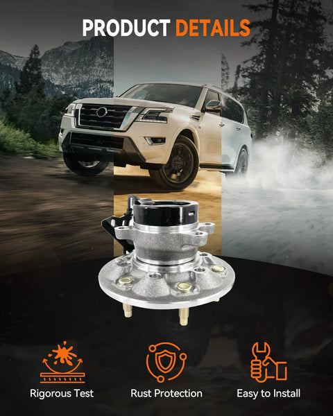 2 Pack Front Wheel Bearing Hub Assembly 515108 Fits Chevy Colorado 2004-2008 And GMC Canyon 2004-2008 With ABS 6 Lug Replacement Wheel Hub For Isuzu I-370 2007-2008 Built Tough