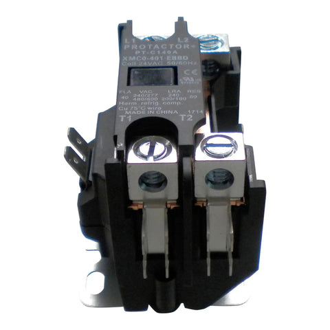 1 Pole 40 Amp Heavy Duty AC Contactor With 24V Coil UL Listed Enclosed Contacts Shunt And Heavy Lug Terminals front view