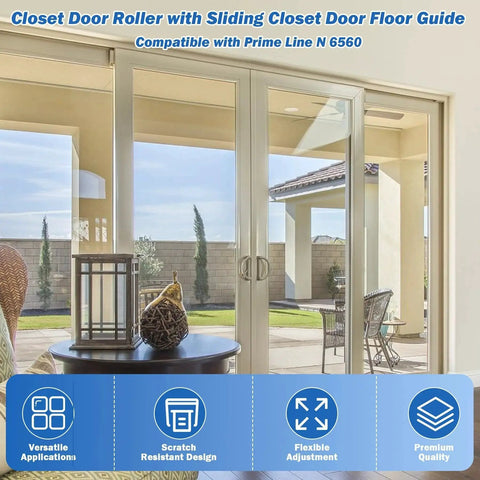 5 Piece Sliding Closet Door Roller Kit With MP6501 Rollers And N 6560 Floor Guide Includes Front And Rear Rollers