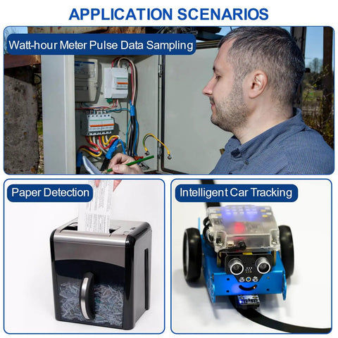 Application scenarios of 15 pack TCRT5000 infrared reflective sensor modules for Arduino and STM32 builds for IR switches.