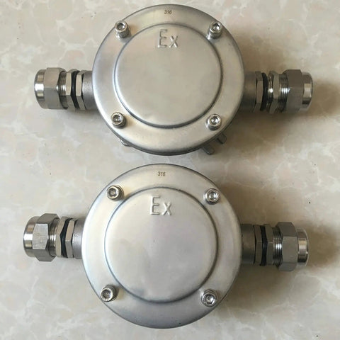 Explosion Proof Junction Box IIB IIC Stainless Steel 316 Direct Connection Enclosure With M20 1.5 In NPT Thread for hazardous sites.
