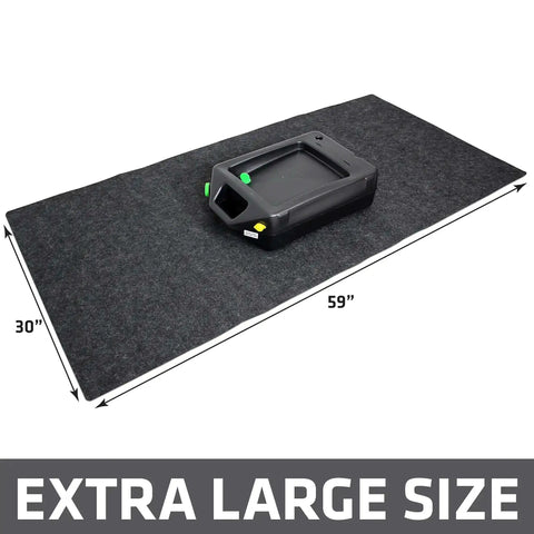 Oil Spill Mat For Garage Floor Protection No Mess Absorbent And Reusable Washable Floor Mat 30x59 Inches with black oil can