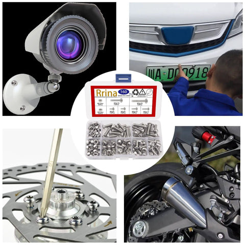 304 Stainless Steel Torx Security Screws Tamper Resistant Assortment Kit with M5 screws and nuts, case and security applications.