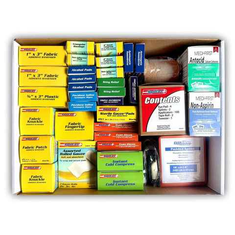 Fully Stocked 4 Shelf First Aid Refill Kit With 1033 Pieces OSHA And ANSI Compliant Cabinet Refill for Workplace Office and School