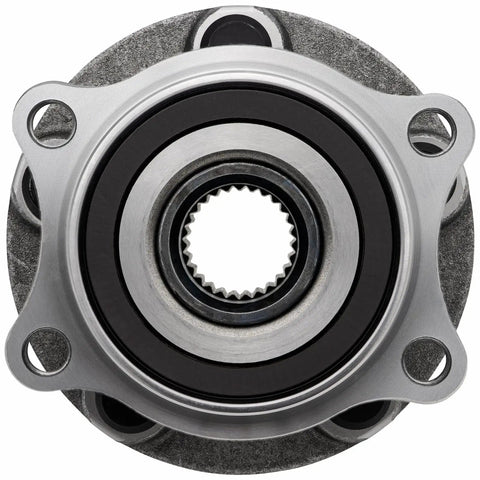 Front view of Beefed Up Rear Wheel Hub Bearing Assembly Pair For Toyota 86 Scion FRS Subaru Impreza BRZ Forester Legacy Outback 5 Lug Hubs Replaces 512401 Fits 2017 To 2019 86 And 2013 To 2019 FRS BRZ 2008 To 2014 Impreza