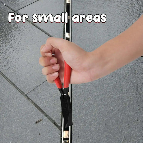 Sheet Metal Bender Pliers Heavy Duty Steel Hand Tool for Straight and 45 Degree Bends being used in tight space
