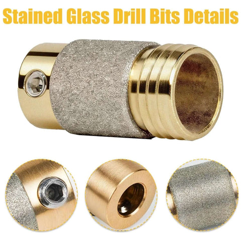 2 Pcs 5/8 Inch Diamond Drill Bit Head For Stained Glass Grinder Brass Core Glass Grinding Tool Supplies