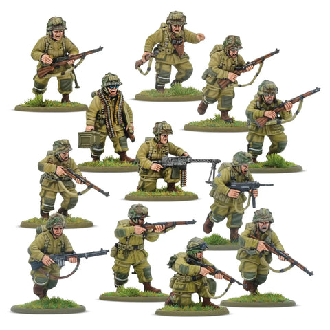 Bolt Action Currahee US Airborne D Day Starter Army Miniatures Set with WWII paratrooper troops and veteran infantry kit figures